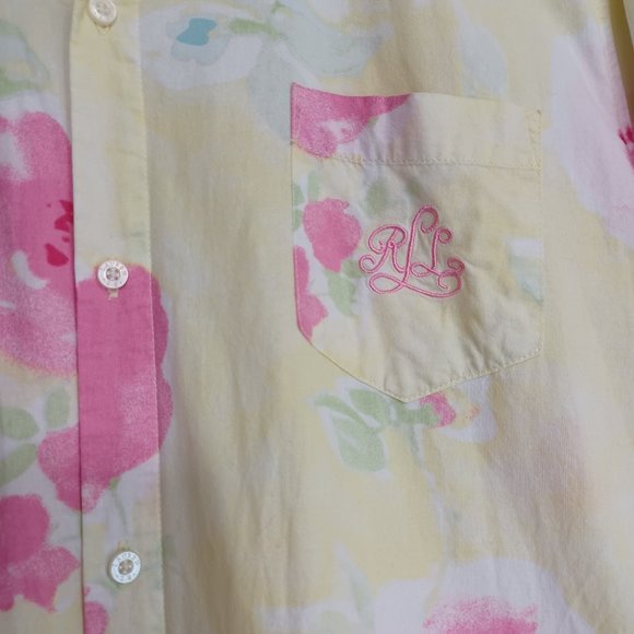 Lauren Ralph Lauren Pastel Cotton Sleep Shirt Size Medium - Picture 4 of 8